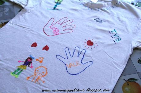 Festa del papà: t-shirt decorata dai bambini