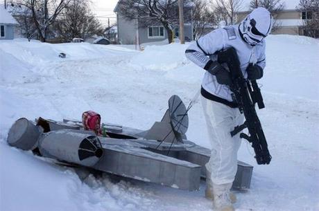 Come gioca con la neve un fan di Star Wars