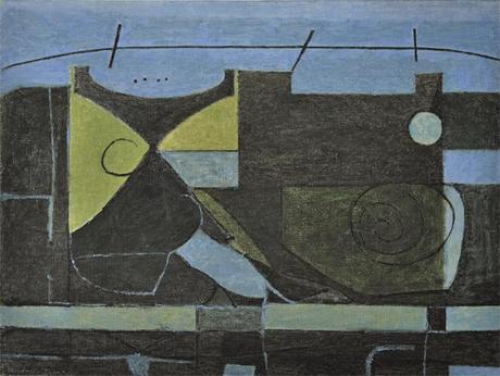 Enrico Della Torre, OMAGGIO A JEAN VERMEER, 1974, olio su tela, 45 x 60 cm