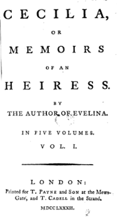 Alle origini di Pride and Prejudice: Cecilia, Memoirs of an heiress, di Frances 