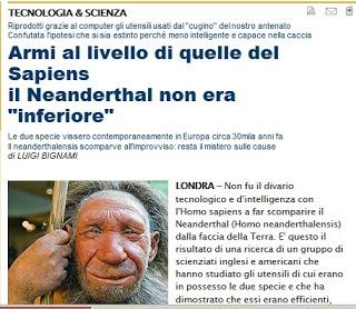 Alcune notizie sull'antica umanità e l'Homo Neanderthalensis