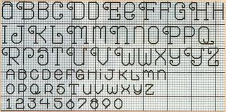Schema punto croce: Alfabeto e numeri a punto scritto
