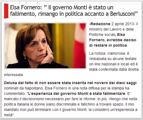 Elsa Fornero is very choosy.... Resta in politica, con Berlusconi?