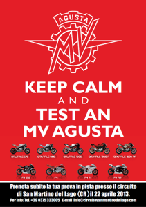 MV Agusta organizza una giornata test ride con i nuovi modelli della gamma 2013 MV Agusta organizza una giornata test ride