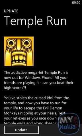 Temple Run si aggiorna su Windows Phone oih