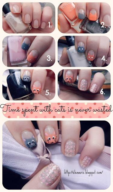 Nail Art || Time spent with cats is never wasted