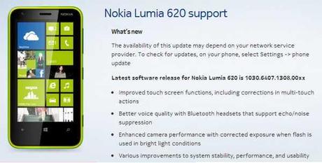 Lumia 620 aggiornamneto firmware miglioramenti nella qualità delle immagini