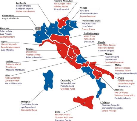 Tutti i grandi elettori, regione per regione,  per l'elezione del Presidente della Repubblica. Un'infografica