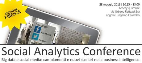 bannersa conf f 1 Social Analytics Conference: si replica a Firenze il 28 maggio
