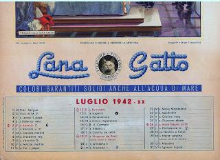 PINOCCHIO: calendario Lana Gatto del 1942 PINOCCHIO: calendario Lana Gatto del 1942