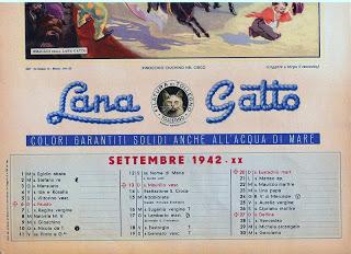 PINOCCHIO: calendario Lana Gatto del 1942 PINOCCHIO: calendario Lana Gatto del 1942