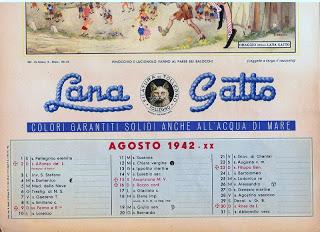 PINOCCHIO: calendario Lana Gatto del 1942 PINOCCHIO: calendario Lana Gatto del 1942