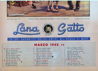 PINOCCHIO: calendario Lana Gatto del 1942 PINOCCHIO: calendario Lana Gatto del 1942