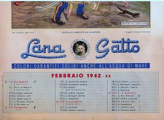 PINOCCHIO: calendario Lana Gatto del 1942 PINOCCHIO: calendario Lana Gatto del 1942