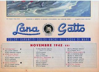 PINOCCHIO: calendario Lana Gatto del 1942 PINOCCHIO: calendario Lana Gatto del 1942