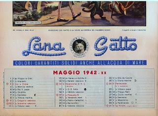 PINOCCHIO: calendario Lana Gatto del 1942 PINOCCHIO: calendario Lana Gatto del 1942