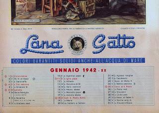 PINOCCHIO: calendario Lana Gatto del 1942 PINOCCHIO: calendario Lana Gatto del 1942
