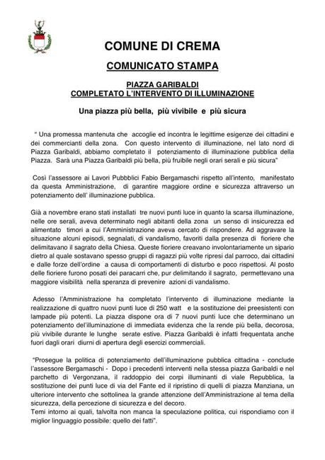 Crema, completata la nuova illuminazione di piazza Garibaldi 20130418-123415.jpg