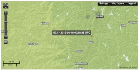 Terremoto registrato a causa dell'esplosione. Fonte: USGS