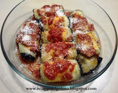 RICETTE DI PRIMAVERA .... INVOLTINI DI MELANZANE ...