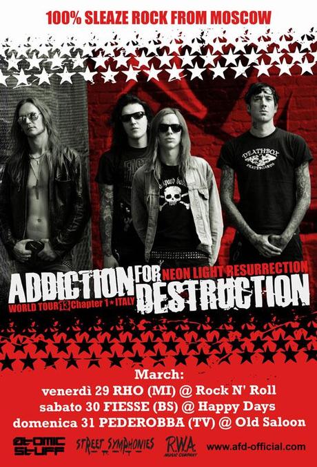 Addiction For Destruction: tre date in Italia il prossimo weekend!