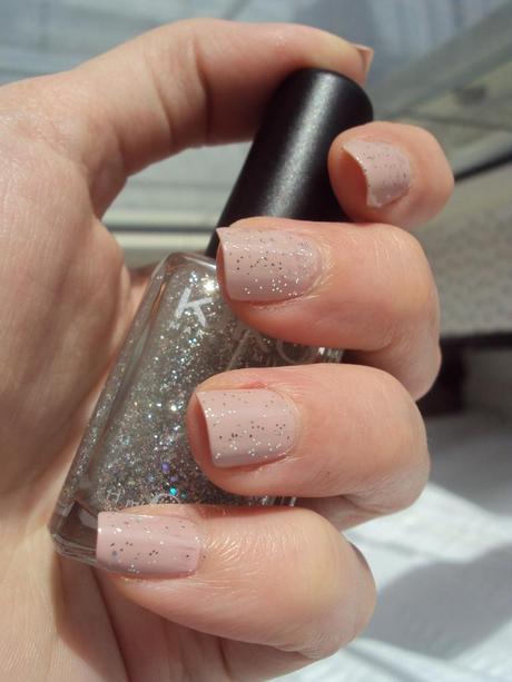 Nude and sparkling nails with kiko nail polishes #372 #271