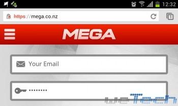 MEGA: versione mobile del sito