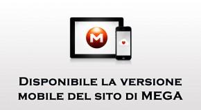 Disponibile la versione mobile del sito di MEGA - Logo