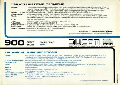 Vintage Brochures: Ducati 900 Desmo SS 1979 (Italy)