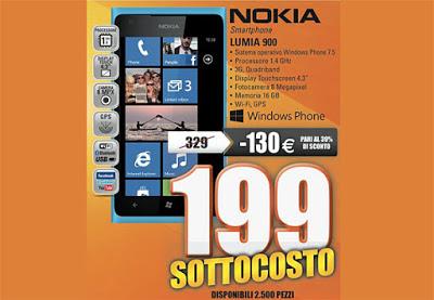 Nokia Lumia 900  a 199 euro dal 3 maggio da Marco Polo Expert saldi di primavera.