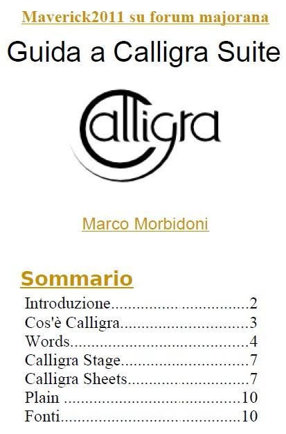 Calligra Free Suite per l'Ufficio - Guida - Indice Calligra Free Suite per l'Ufficio - Guida - Indice