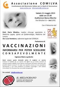 Vaccinazioni: informarsi per poter scegliere consapevolmente. Convegno a Jesi (An)