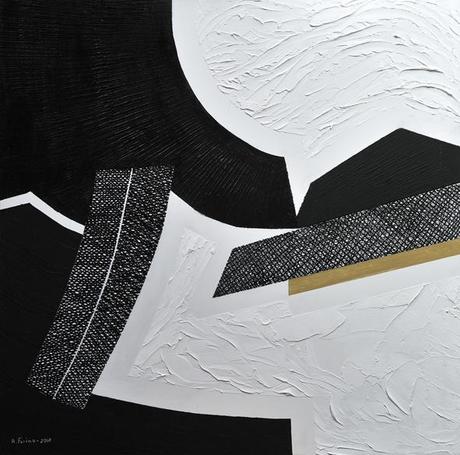 Rosanna Forino - Colore nero - tecnica mista su tela - cm 70 x 70 - 2010
