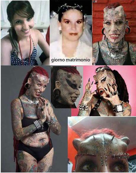 Donna vampiro e tatuaggio degli animali
