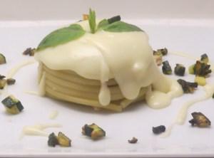 Zuccotto di Bucatini alle Zucchine e Prosciutto con Vellutata alla fontina IMG_3632