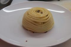 Zuccotto di Bucatini alle Zucchine e Prosciutto con Vellutata alla fontina IMG_3622