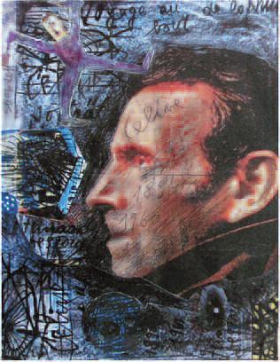 Renzo Ferrari, Ritratto di Céline, 2011, Collage e grafite su carta, 295 x210mm