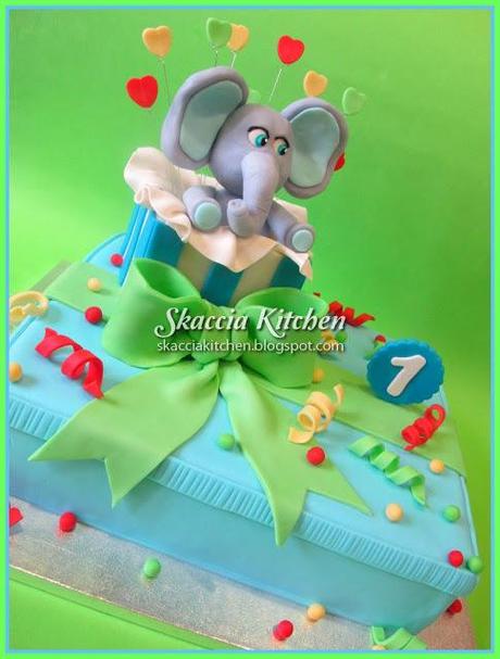 Elephant 1th Birthday Cake