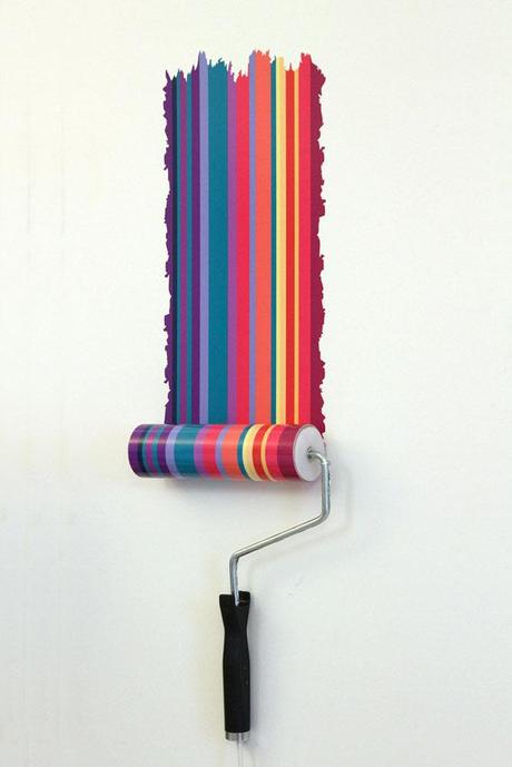 Paint roller wall lamps  - Stripes unlit