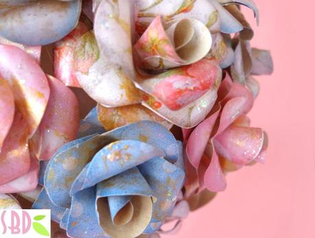 Topiario con roselline di carta - Paper roses Topiary