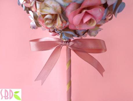 Topiario con roselline di carta - Paper roses Topiary