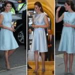 Kate Middleton con un abito premaman della stilista E. Wickstead