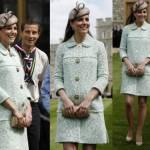 Kate Middleton con un cappotto verde mente firmato Mulberry