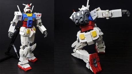 La replica in scala di Gundam RX-78-2 fatta coi LEGO