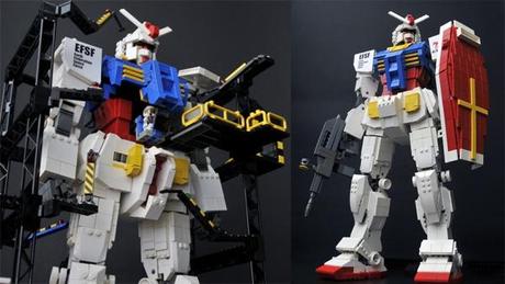 La replica in scala di Gundam RX-78-2 fatta coi LEGO