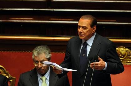 Berlusconi cerca la fiducia in Senato (foto Corriere della Sera)