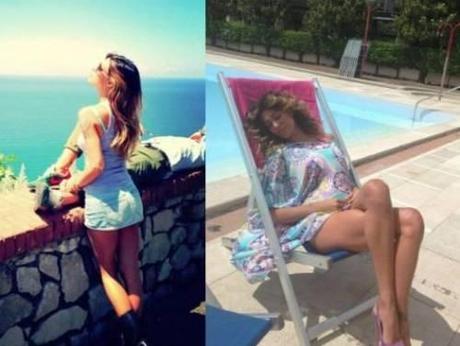 Belen Rodriguez, due scatti che la showgirl ha postato sul suo profilo Facebook. 