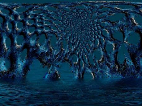 Lucio Casaroli, Corallo blu - Rielaborazione fotografica su tela, 100x75