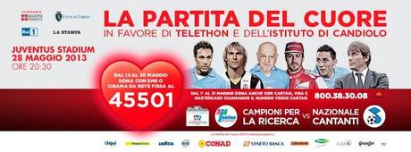 22a Partita del Cuore stasera allo Juventus Stadium e in diretta su Rai 1, calcio d'inizio affidato a Francesco De Gregori