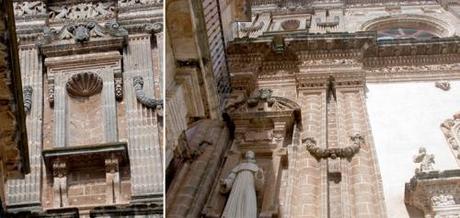 Elementi decorativi e modanature delle cornici, per le nicchie della facciata dell’Immacolata di Nardò